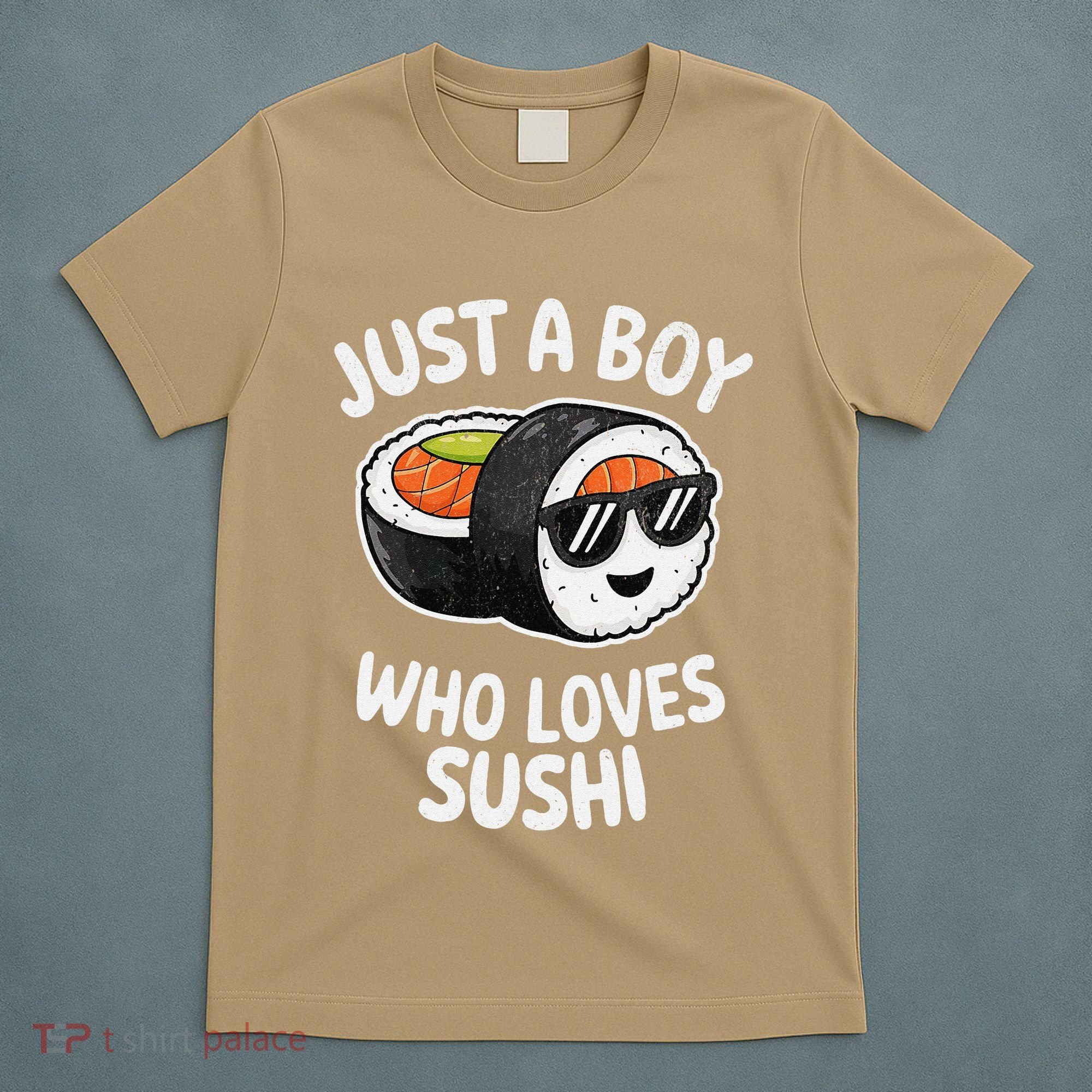 Just A Boy Who Loves Sushi Retro Japanese Food Gift T-Shirt
