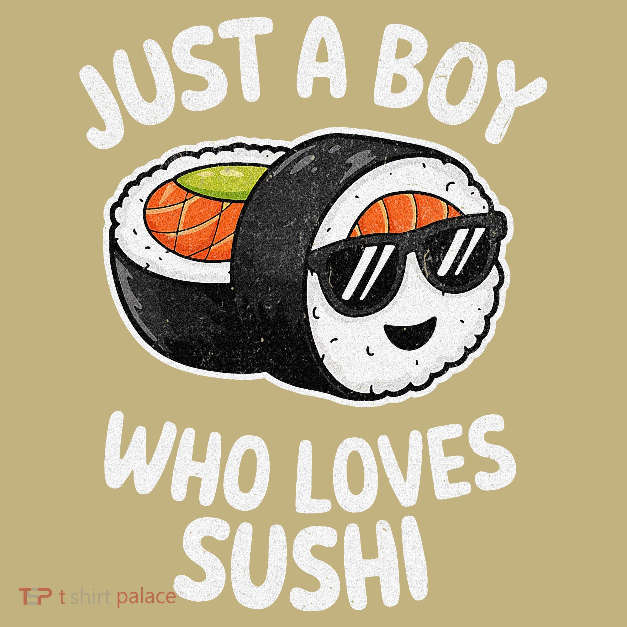 Just A Boy Who Loves Sushi Retro Japanese Food Gift Polo