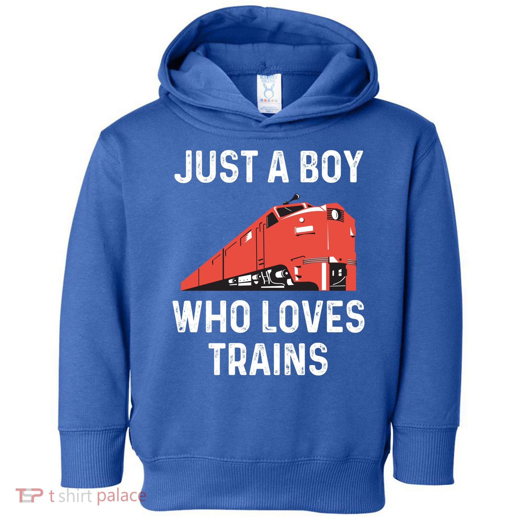 Just A Boy Who Loves Trains Great Gift Cool Boys Trainspotting Gift Toddler Hoodie