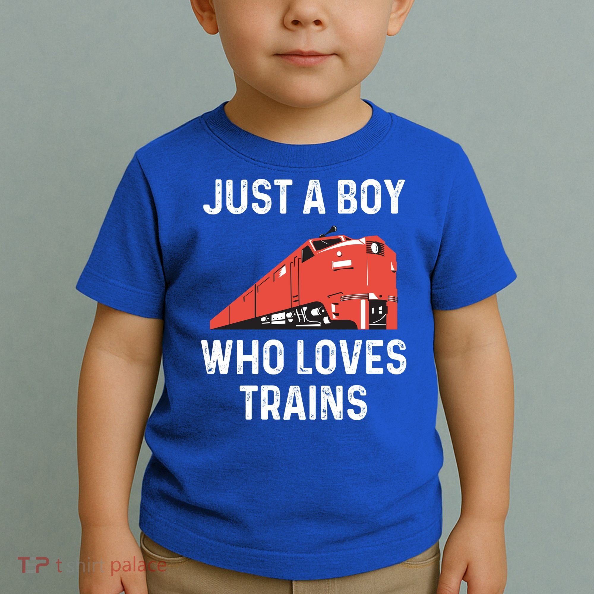 Just A Boy Who Loves Trains Great Gift Cool Boys Trainspotting Gift Toddler T-Shirt