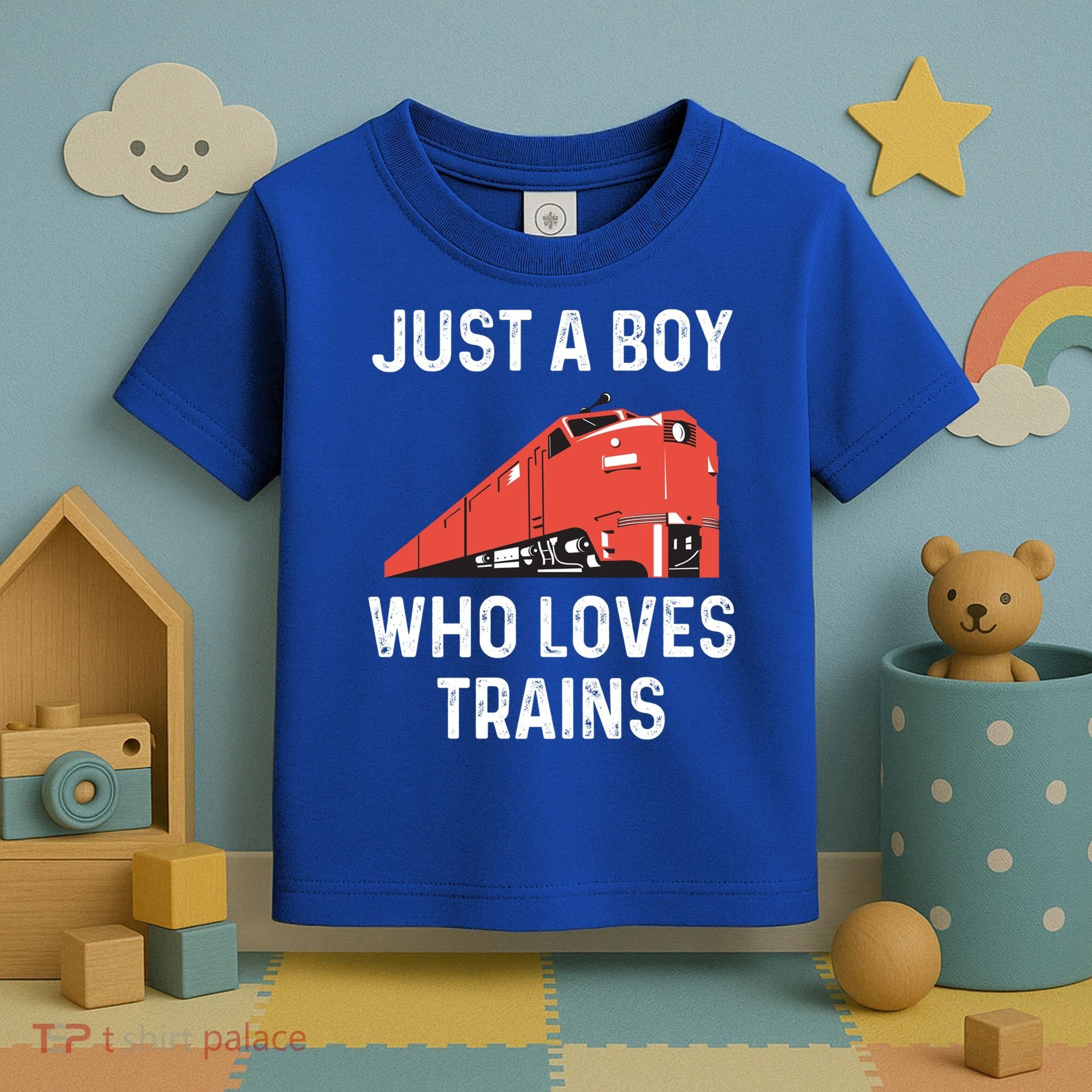 Just A Boy Who Loves Trains Great Gift Cool Boys Trainspotting Gift Toddler T-Shirt