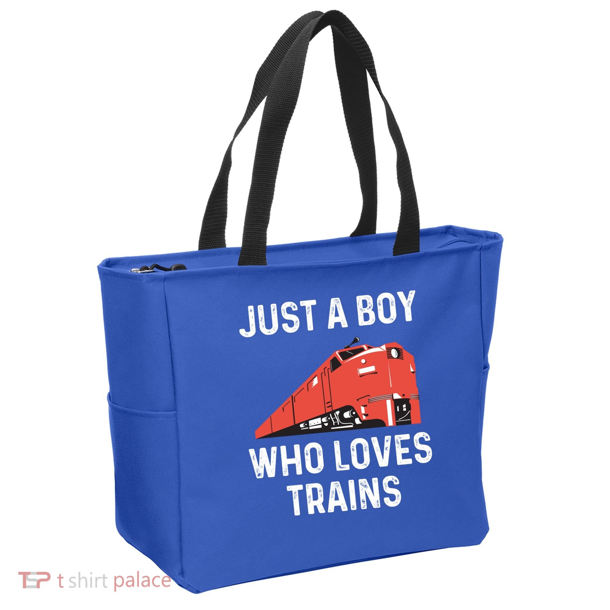 Just A Boy Who Loves Trains Great Gift Cool Boys Trainspotting Gift Tote Bag