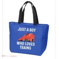 Just A Boy Who Loves Trains Great Gift Cool Boys Trainspotting Gift Tote Bag thumb 3