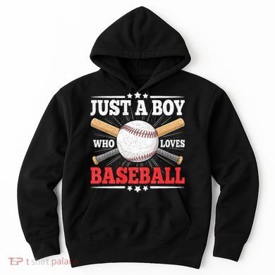 Just A Boy Who Loves Baseball Funny Baseball Player Hoodie