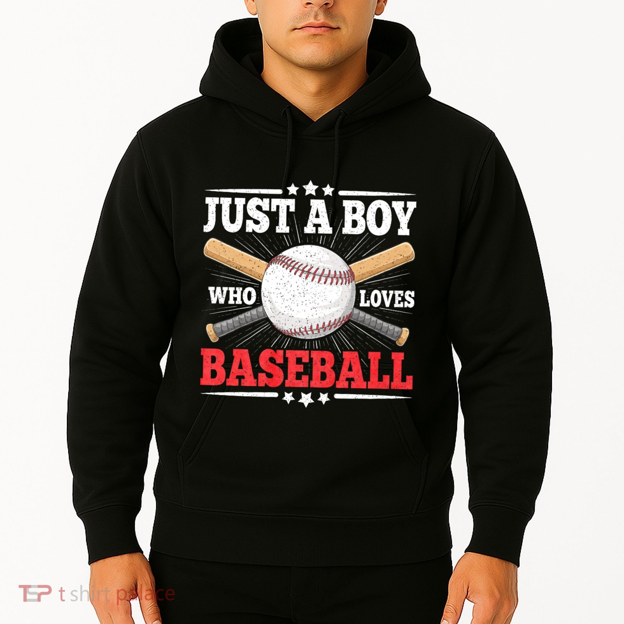 Just A Boy Who Loves Baseball Funny Baseball Player Hoodie