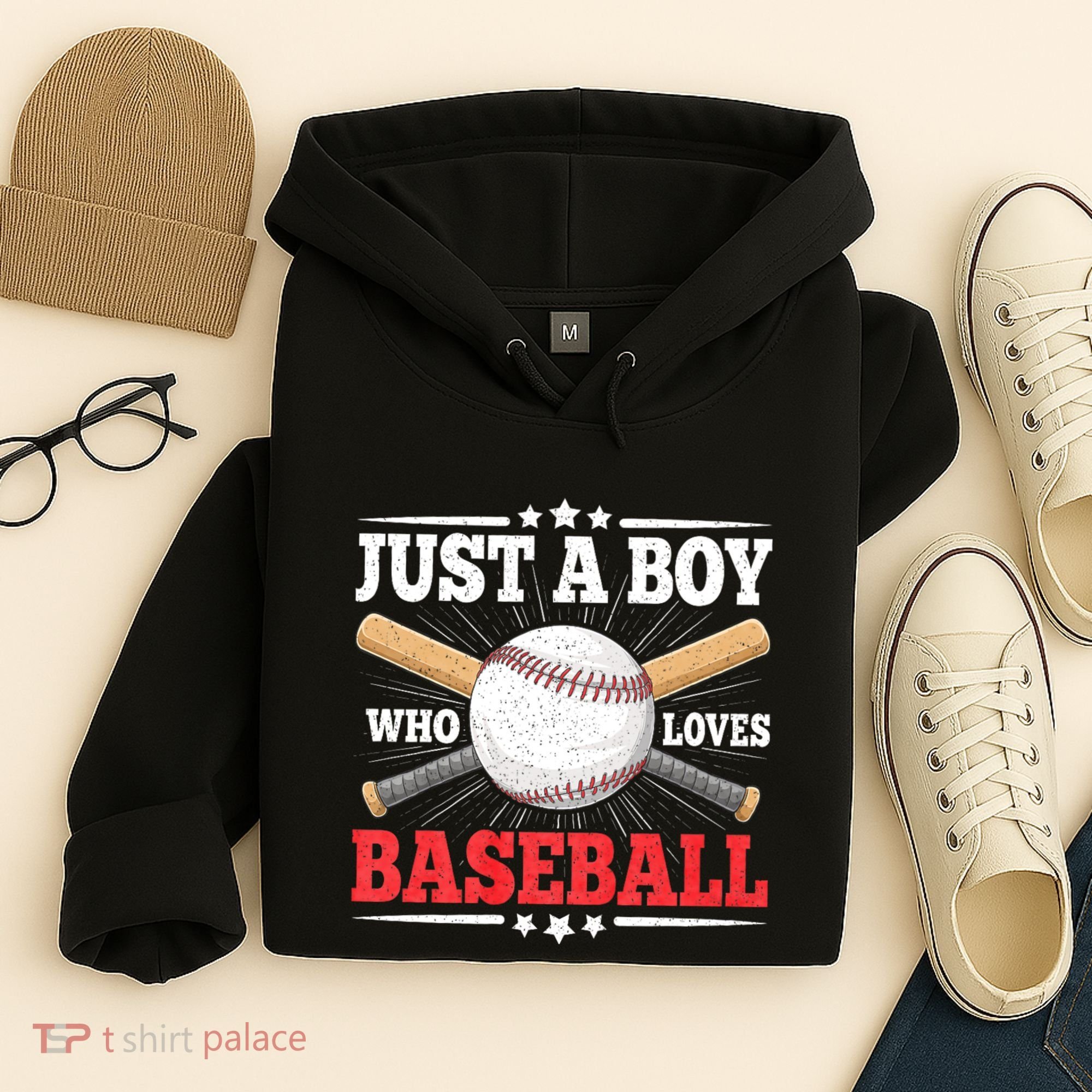 Just A Boy Who Loves Baseball Funny Baseball Player Hoodie
