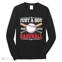 Just A Boy Who Loves Baseball Funny Baseball Player Long Sleeve Shirt thumb 0