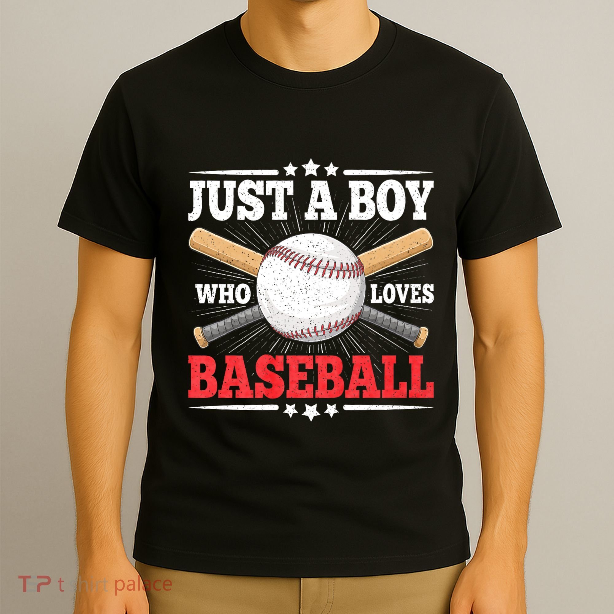 Just A Boy Who Loves Baseball Funny Baseball Player T-Shirt