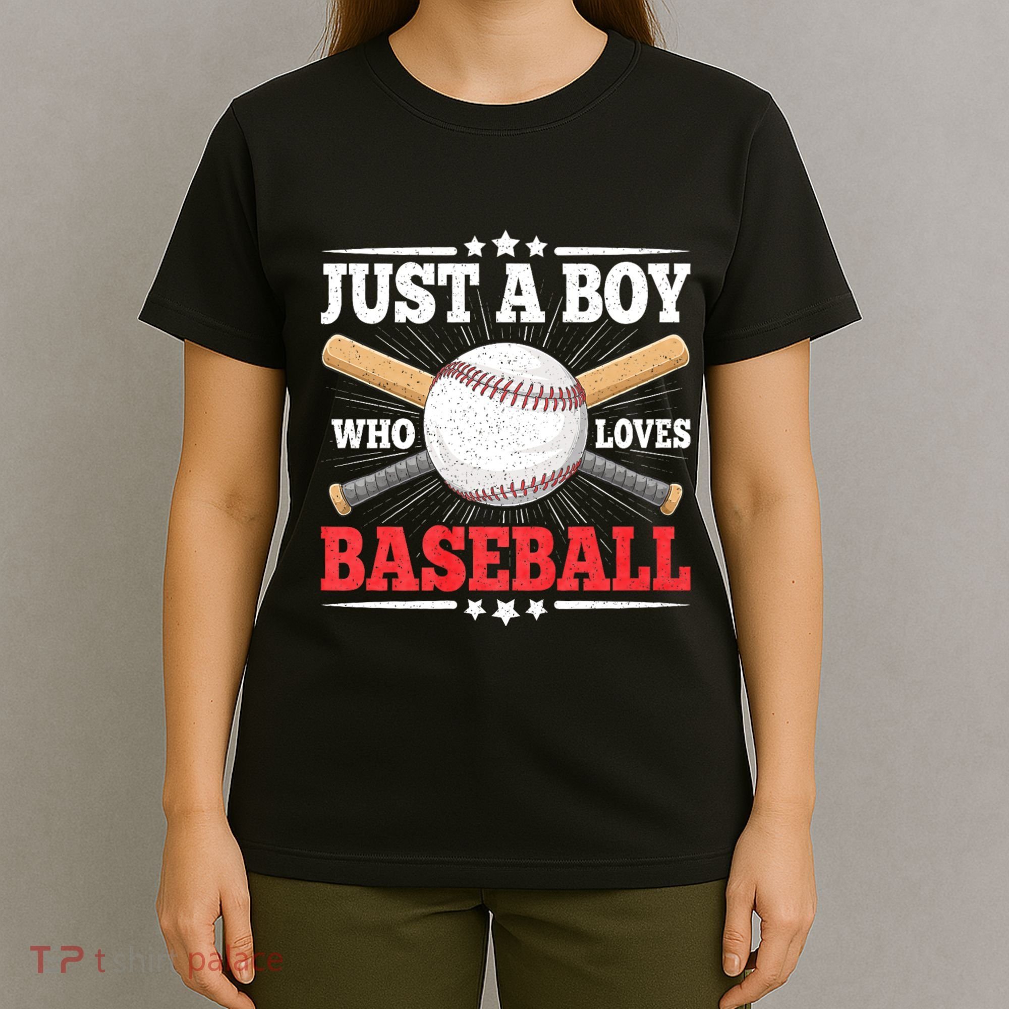 Just A Boy Who Loves Baseball Funny Baseball Player T-Shirt