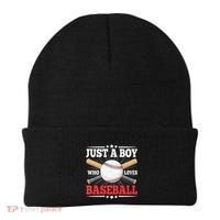 Just A Boy Who Loves Baseball Funny Baseball Player Beanie thumb 0