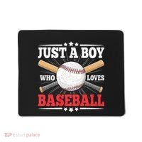 Just A Boy Who Loves Baseball Funny Baseball Player Mousepad thumb 0