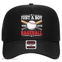 Just A Boy Who Loves Baseball Funny Baseball Player Hat thumb 0