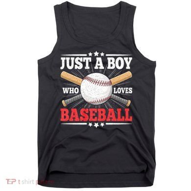Just A Boy Who Loves Baseball Funny Baseball Player Tank Top