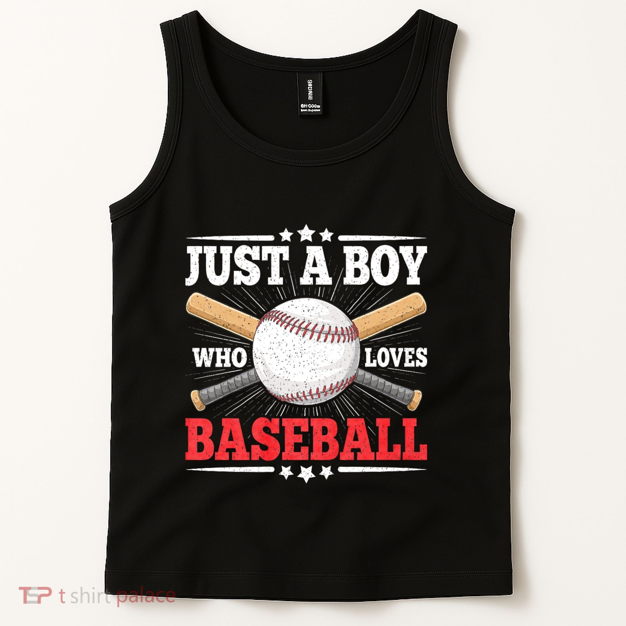 Just A Boy Who Loves Baseball Funny Baseball Player Tank Top