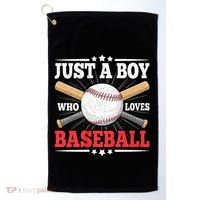 Just A Boy Who Loves Baseball Funny Baseball Player Golf Towel thumb 0