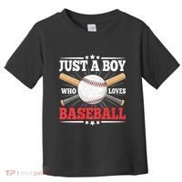 Just A Boy Who Loves Baseball Funny Baseball Player Toddler T-Shirt thumb 0