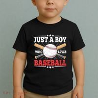 Just A Boy Who Loves Baseball Funny Baseball Player Toddler T-Shirt thumb 2