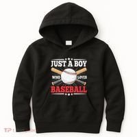Just A Boy Who Loves Baseball Funny Baseball Player Kids Hoodie thumb 0