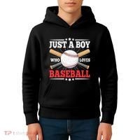 Just A Boy Who Loves Baseball Funny Baseball Player Kids Hoodie thumb 4