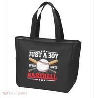 Just A Boy Who Loves Baseball Funny Baseball Player Tote Bag thumb 3