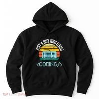 Just A Boy Who Loves Coding Computer Hoodie thumb 0