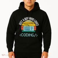 Just A Boy Who Loves Coding Computer Hoodie thumb 2
