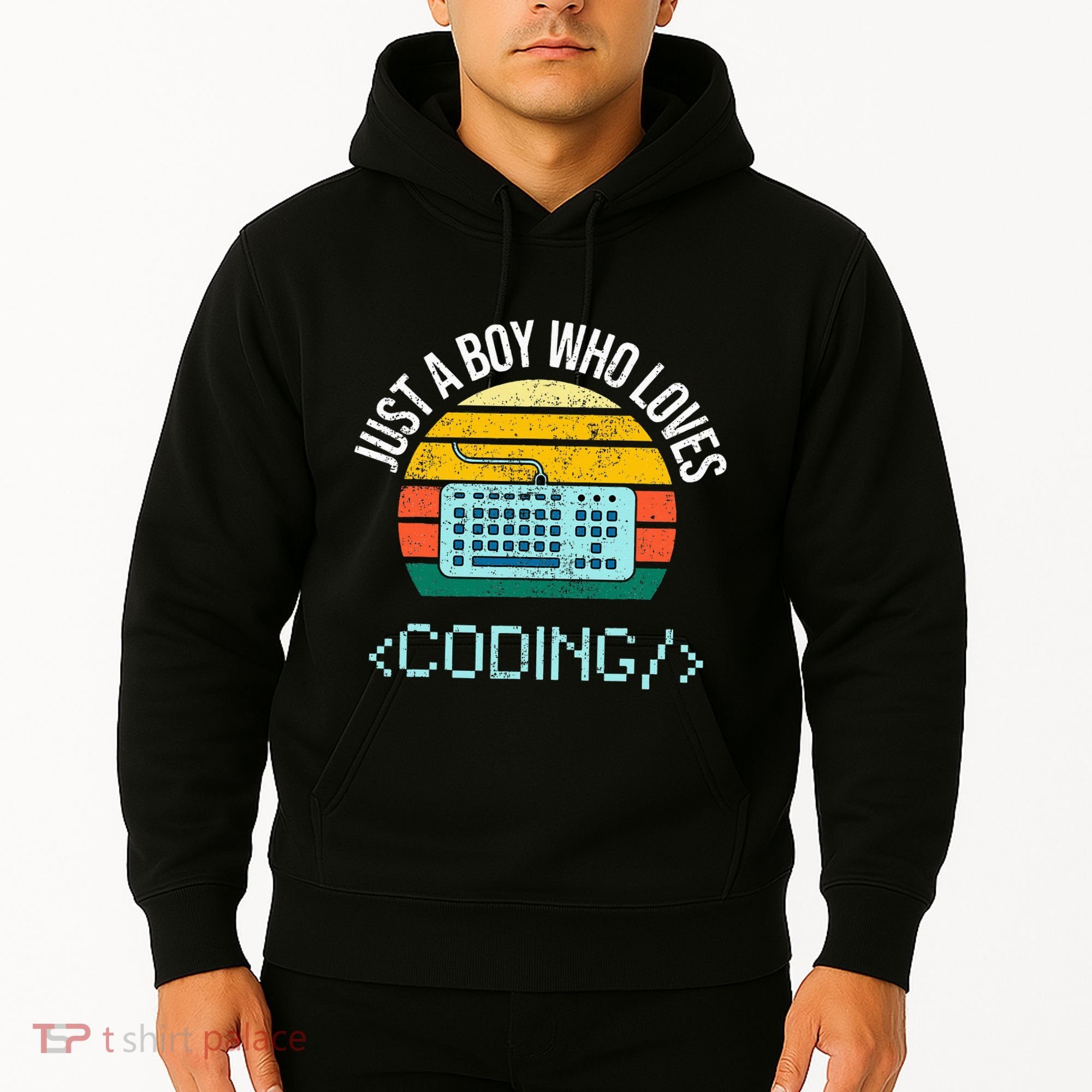 Just A Boy Who Loves Coding Computer Hoodie