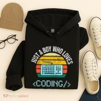 Just A Boy Who Loves Coding Computer Hoodie thumb 4