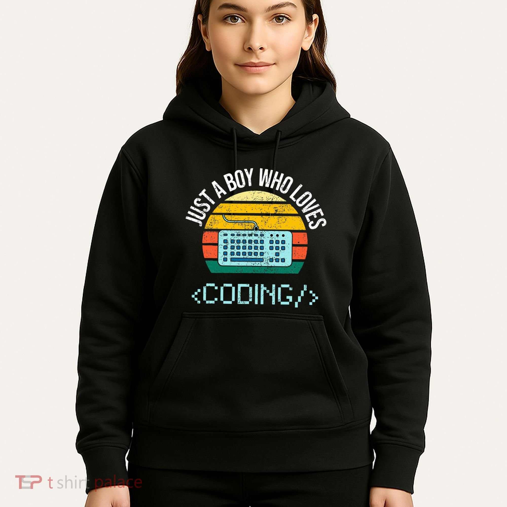 Just A Boy Who Loves Coding Computer Hoodie