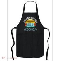 Just A Boy Who Loves Coding Computer Apron thumb 0