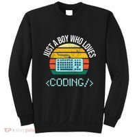 Just A Boy Who Loves Coding Computer Sweatshirt thumb 0