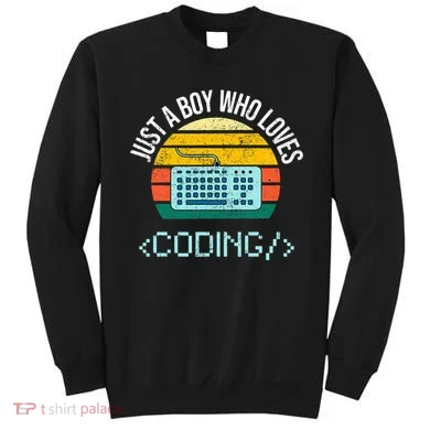 Just A Boy Who Loves Coding Computer Sweatshirt