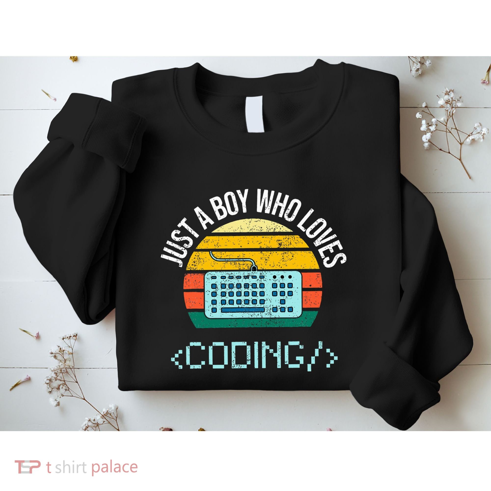 Just A Boy Who Loves Coding Computer Sweatshirt