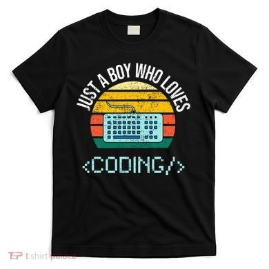 Just A Boy Who Loves Coding Computer T-Shirt
