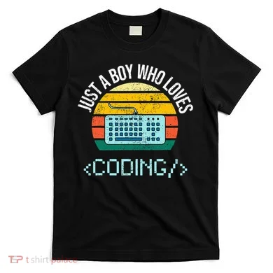 Just A Boy Who Loves Coding Computer T-Shirt