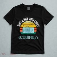 Just A Boy Who Loves Coding Computer T-Shirt thumb 5