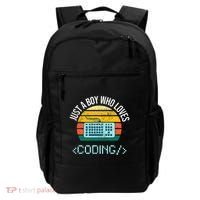 Just A Boy Who Loves Coding Computer Backpack thumb 0