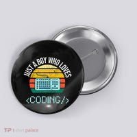 Just A Boy Who Loves Coding Computer Button thumb 0