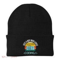 Just A Boy Who Loves Coding Computer Beanie thumb 0