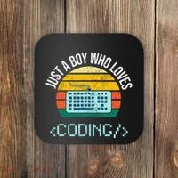 Just A Boy Who Loves Coding Computer Coaster thumb 0