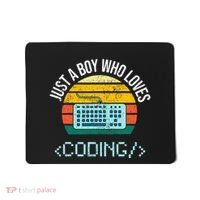 Just A Boy Who Loves Coding Computer Mousepad thumb 0