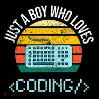 Just A Boy Who Loves Coding Computer Ornament thumb 1