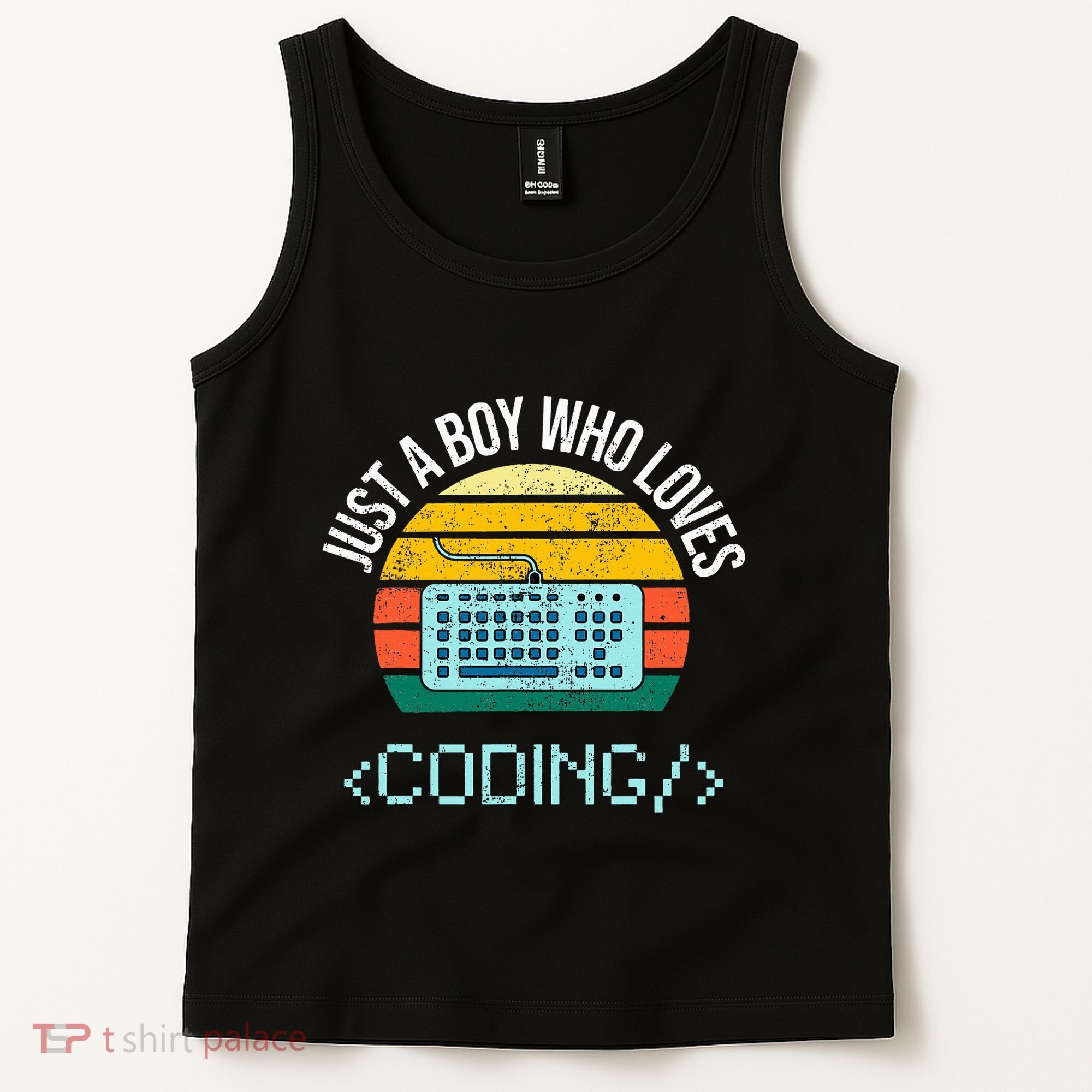 Just A Boy Who Loves Coding Computer Tank Top