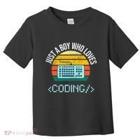 Just A Boy Who Loves Coding Computer Toddler T-Shirt thumb 0