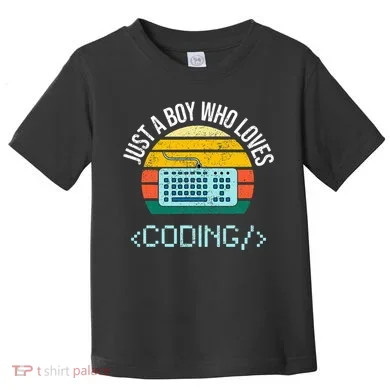 Just A Boy Who Loves Coding Computer Toddler T-Shirt