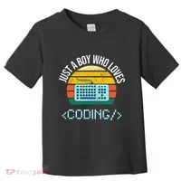 Just A Boy Who Loves Coding Computer Toddler T-Shirt thumb 0