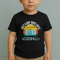 Just A Boy Who Loves Coding Computer Toddler T-Shirt thumb 2