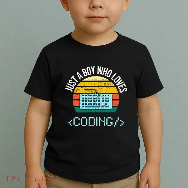 Just A Boy Who Loves Coding Computer Toddler T-Shirt