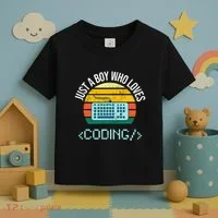 Just A Boy Who Loves Coding Computer Toddler T-Shirt thumb 3