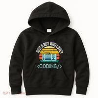 Just A Boy Who Loves Coding Computer Kids Hoodie thumb 0